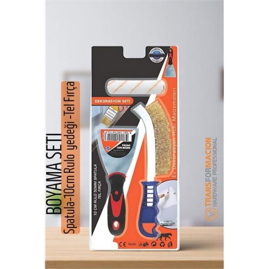 Modacar Boyama Seti - Spatula-10cm Rulo yedeği -Tel Fırça Modacar Boyama Seti - Spatula-10cm Rulo yedeği -Tel Fırça