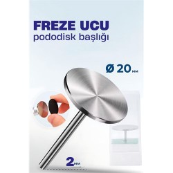 Modacar 20 mm Pododisk Başlığı - Pododisk Freze Ucu Profesyonel Paslanmaz Çelik