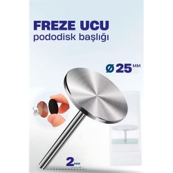 Modacar 25 mm Pododisk Başlığı - Pododisk Freze Ucu Profesyonel Paslanmaz Çelik