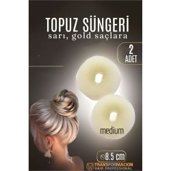 Modacar GOLD Mini Saç Topuz Süngeri  2 ADET 8.5 CM Çap 3.5 cm Kalınlık