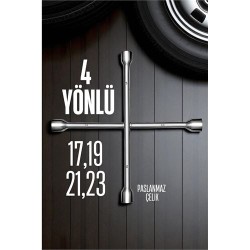 Modacar Bijon Anahtarı 4 Uçlu Çelik  Bijon Anahtarı