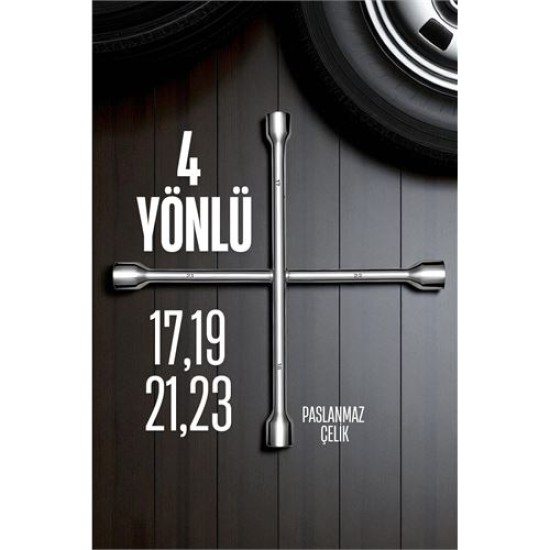 Modacar Bijon Anahtarı 4 Uçlu Çelik Bijon Anahtarı Modacar Bijon Anahtarı 4 Uçlu Çelik Bijon Anahtarı