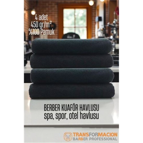 Modacar Kuaför Berber Havlusu 4 ADET Pamuk Berber Havlusu 50x90 Siyah Modacar Kuaför Berber Havlusu 4 ADET Pamuk Berber Havlusu 50x90 Siyah