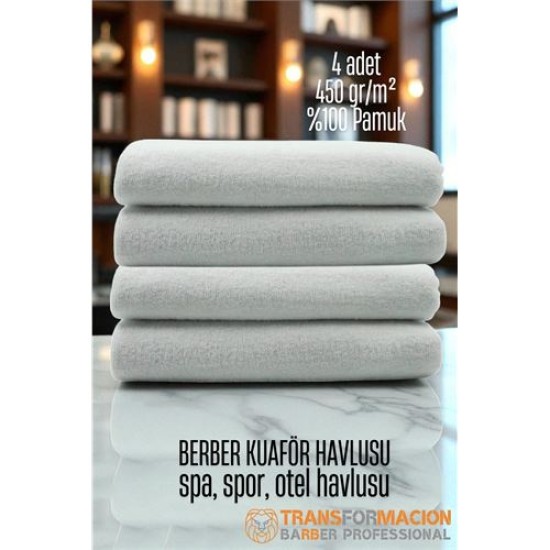 Modacar Kuaför Berber Havlusu 4 ADET Pamuk Berber Havlusu 50x90 Beyaz Modacar Kuaför Berber Havlusu 4 ADET Pamuk Berber Havlusu 50x90 Beyaz
