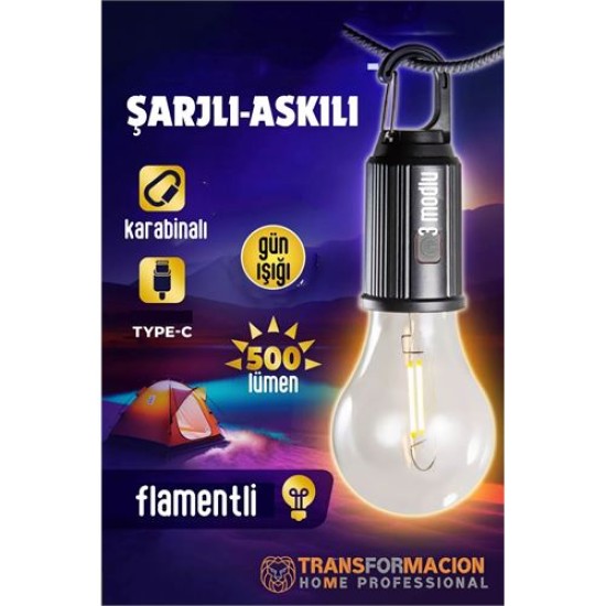 Modacar Askılı Portatif Şarjlı Askılı Ampül - Kamp Lambası - Acil Durum Lambası Modacar Askılı Portatif Şarjlı Askılı Ampül - Kamp Lambası - Acil Durum Lambası