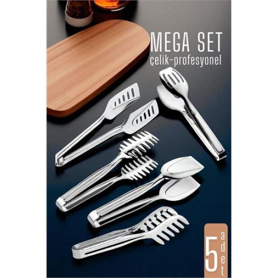 Modacar Mutfak Maşa Seti - Makarna Pasta Salata Çok Amaçlı Maşa 5 li SET 304 Paslanmaz Çelik Modacar Mutfak Maşa Seti - Makarna Pasta Salata Çok Amaçlı Maşa 5 li SET 304 Paslanmaz Çelik