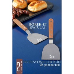 Modacar Mutfak Spatulası- Hamur Börek Et Spatulası 9 ve 12 cm 2 Lİ SET