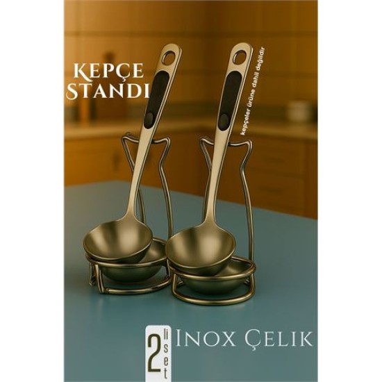 Modacar Inox Kepçe Standı - 2 li Kaşık Kepçe Standı- Profesyonel Şef Tasarımı