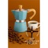 Modacar Italyan Moka Pot - 6061 Saf Alüminyum  Ahşap Saplı - 3 kişilik MAVİ