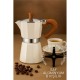 Modacar Italyan Moka Pot - 6061 Saf Alüminyum  Ahşap Saplı - 6 kişilik KREM