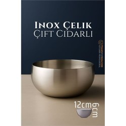 Modacar Çift Cidarlı Kase - Inox Çelik Kase  12 cm