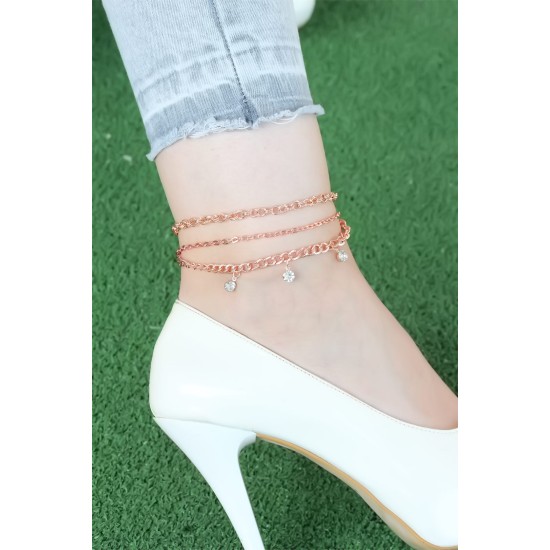 Zirkon Taşlı Rose Renk Zincirli Hal Hal Zirkon Taşlı Rose Renk Zincirli Hal Hal