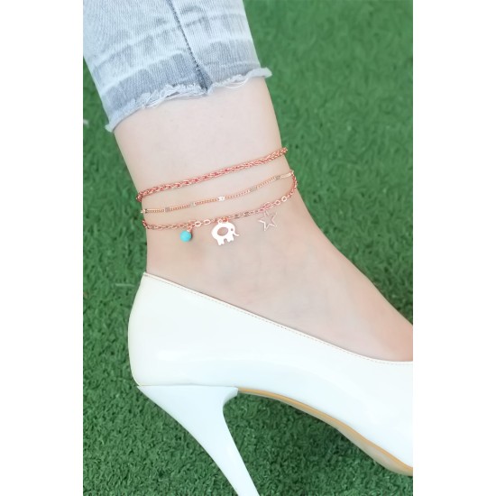 Rose Renk Zincirli Fil Figürlü Hal Hal Rose Renk Zincirli Fil Figürlü Hal Hal