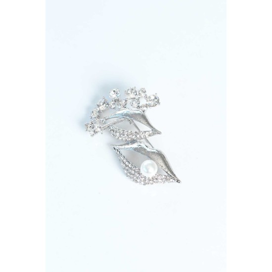 Zirkon Taşlı Metal Broş Zirkon Taşlı Metal Broş