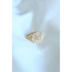 Yıldız Model Gold Renk Yüzük