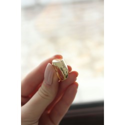 Punta Zirkon Taşlı Gold Kaplama Kadın Yüzük
