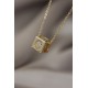 Gold Renk Zirkon Taşlı Küp Model C Harfli Kolye Gold Renk Zirkon Taşlı Küp Model C Harfli Kolye