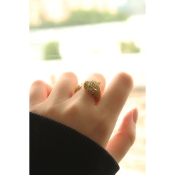 Yeni Sezon Gold Renk Taşlı Yeşil Gözlü Kaplan Yüzük