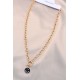 Yeni Sezon Siyah Renk Smile Model Retro Gold Metal Kolye Yeni Sezon Siyah Renk Smile Model Retro Gold Metal Kolye