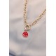 Yeni Sezon Kırmızı Renk Smile Model Retro Gold Metal Kolye Yeni Sezon Kırmızı Renk Smile Model Retro Gold Metal Kolye