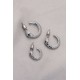 Yılan Tasarımlı Halka Model Gümüş Metal Küpe Seti Yılan Tasarımlı Halka Model Gümüş Metal Küpe Seti