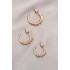 Yılan Tasarımlı Halka Model Gold Metal Küpe Seti