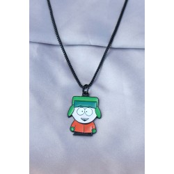 Kyle Broflovski Tasarımlı Siyah Zincirli Erkek Kolye
