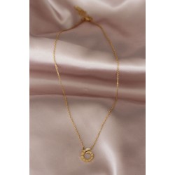 Çelik Yılan Tasarımlı Gold Renk Kadın Kolye