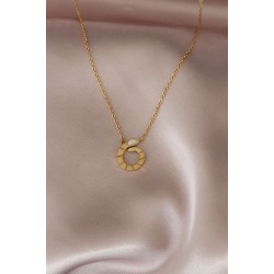 Çelik Yılan Tasarımlı Gold Renk Kadın Kolye