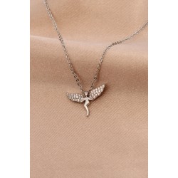 Gümüş Renk Metal Zirkon Taşlı Peri Kolye