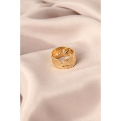 Gold Renk Metal Taşlı Model Ayarlanabilir Kadın Yüzük