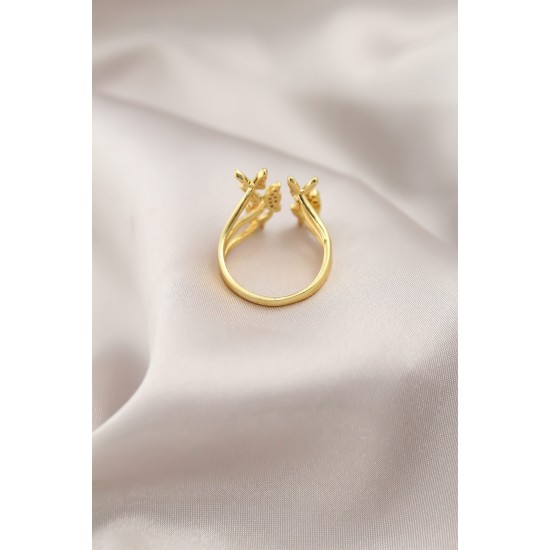 Gold Renk Metal Kelebek Model Kadın Yüzük Gold Renk Metal Kelebek Model Kadın Yüzük
