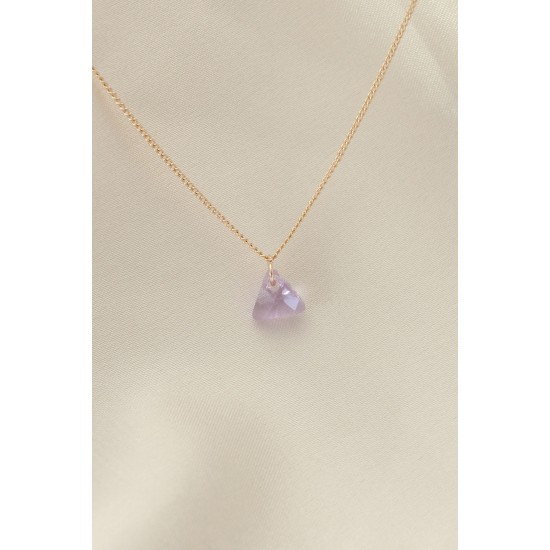 Minimal Lila Kristal Taşlı Kolye Minimal Lila Kristal Taşlı Kolye