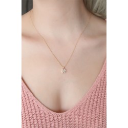 Zirkon ve Kristal Taşlı Kare Kolye