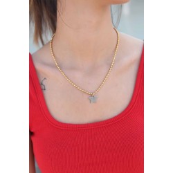 Yıldız Model Çelik Gold Renk Kadın Kolye