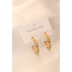 Gold Renk Halka Çelik Kadın Küpe