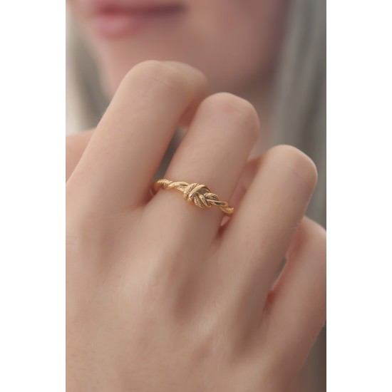 Gold Renk Halat Düğüm Model Kadın Yüzük Gold Renk Halat Düğüm Model Kadın Yüzük