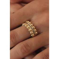 Gold Renk Zirkon Taşlı Kadın Yüzük