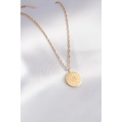 316L Çelik Gold Renk Burçlar İşleme Kadın Kolye