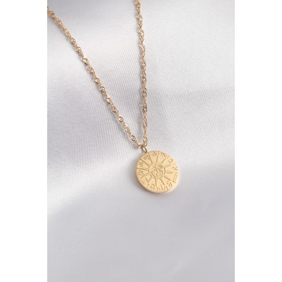 316L Çelik Gold Renk Burçlar İşleme Kadın Kolye 316L Çelik Gold Renk Burçlar İşleme Kadın Kolye