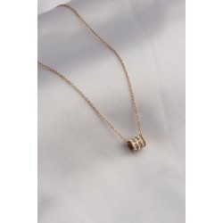 316L Çelik Gold Renk Zirkon Taşlı Kadın Kolye