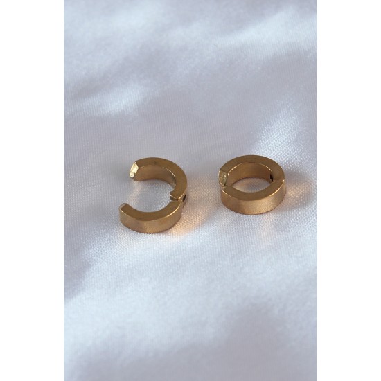 316L Çelik Gold Renk Sıkıştırmalı Erkek Küpe 316L Çelik Gold Renk Sıkıştırmalı Erkek Küpe