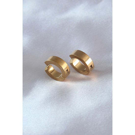 316L Çelik Gold Renk Sıkıştırmalı Erkek Küpe 316L Çelik Gold Renk Sıkıştırmalı Erkek Küpe