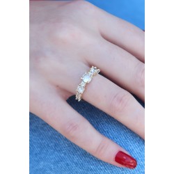 Gold Renk Zirkon Taşlı Kadın Yüzük