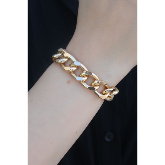 Gold Renk Kalın Zincir Model Kadın Bileklik Gold Renk Kalın Zincir Model Kadın Bileklik
