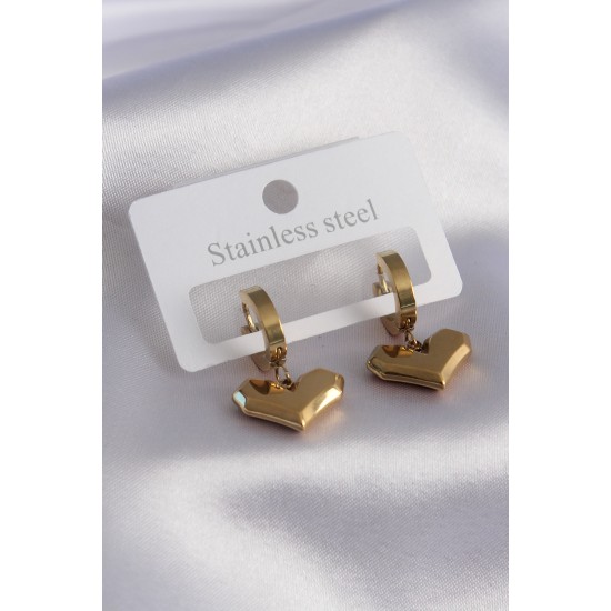 316L Çelik Gold Renk Kalp Model Kadın Küpe 316L Çelik Gold Renk Kalp Model Kadın Küpe