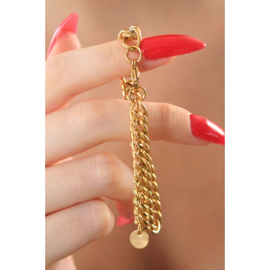 316L Çelik Gold Renk Zincir Model Kadın Bileklik 316L Çelik Gold Renk Zincir Model Kadın Bileklik
