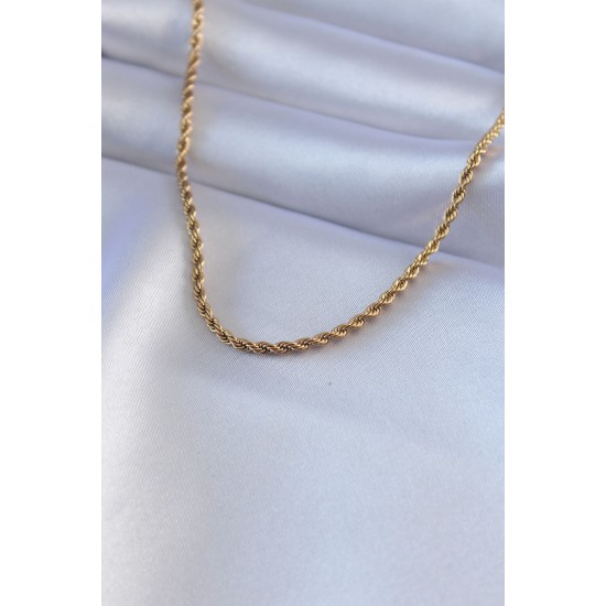 316L Çelik Gold Renk Burgu Model 45 cm Kadın Kolye 316L Çelik Gold Renk Burgu Model 45 cm Kadın Kolye