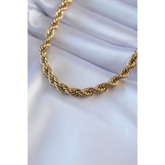 316L Çelik Gold Renk Burgu Model 45 cm Kadın Kolye 316L Çelik Gold Renk Burgu Model 45 cm Kadın Kolye