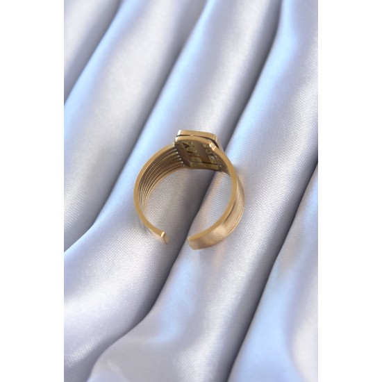 316L Çelik Gold Renk Zirkon taşlı Kaburga Model Kadın Yüzük 316L Çelik Gold Renk Zirkon taşlı Kaburga Model Kadın Yüzük